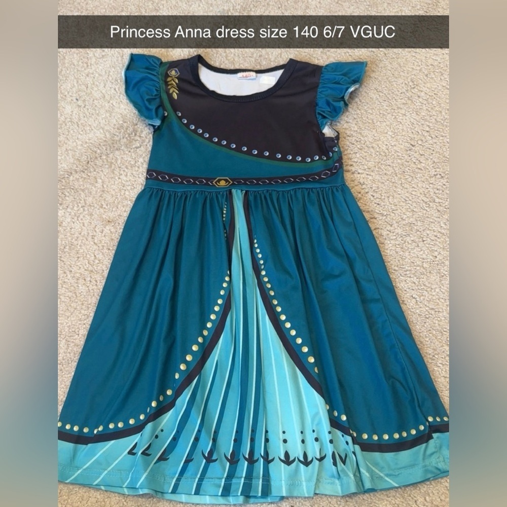 Teal and Black Girls' Princess Dress